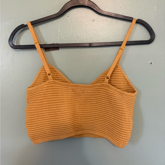 Aerie Mustard Ribbed knit crop top - Picture 3 of 4